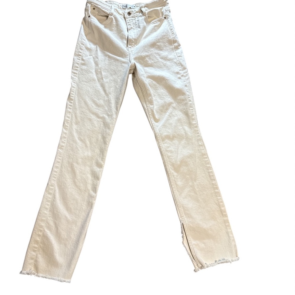Zara Women's Off-White Straight Leg Jeans